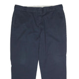 DICKIES Mens Polyester Blend Navy Classic Straight Trousers W42 L30 Workwear