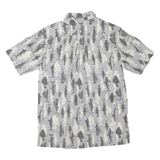 CROFT & BARROW Mens Grey & White Fish Print Shirt S Cotton Blend Casual Summer