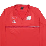 NIKE Mens Red Dri-FIT 1/4 Zip Sweatshirt XL Football Club Training Top