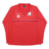NIKE Mens Red Dri-FIT 1/4 Zip Sweatshirt XL Football Club Training Top