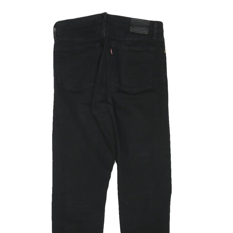 LEVI'S Womens Black Slim Skinny Denim Dark W28 L27 Raw Edge Ripped Jeans