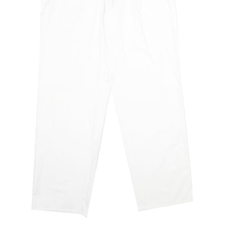 MCGREGOR Mens Regular Fit White Polyester Blend Trousers W34 L34 Classic Zip
