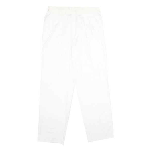 MCGREGOR Mens Regular Fit White Polyester Blend Trousers W34 L34 Classic Zip