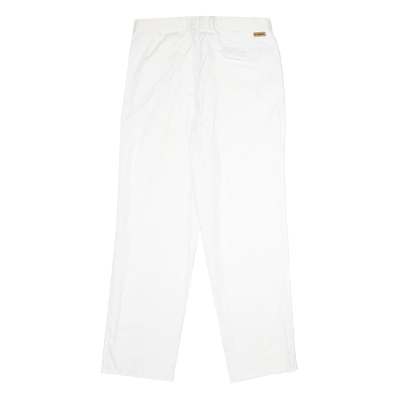 MCGREGOR Mens Regular Fit White Polyester Blend Trousers W34 L34 Classic Zip