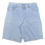 ESQUIRE Womens Denim Blue Casual Shorts M W34 Cotton Blend Classic Fit