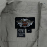 Motorcycles Harley Davidson Graphic Short Sleeve Shirt - XL Beige Cotton