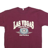 AL STYLE Mens Maroon Las Vegas Original Graphic T-Shirt L Short Sleeve Crew Neck