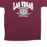 AL STYLE Mens Maroon Las Vegas Original Graphic T-Shirt L Short Sleeve Crew Neck