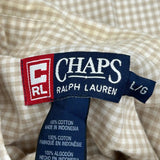 Chaps Ralph Lauren Checked Short Sleeve Shirt - Large Beige Cotton