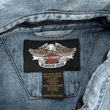Harley Davidson Denim Vest - Large Blue Cotton
