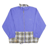 REEBOK Mens Blue Printed Trim Jacket M Polyester Zip Athletic Sportswear