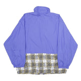 REEBOK Mens Blue Printed Trim Jacket M Polyester Zip Athletic Sportswear