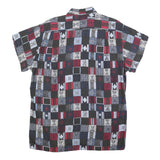 MARC THOMBARD Mens Black & Red Pattern Shirt L Geometric Print Casual Button