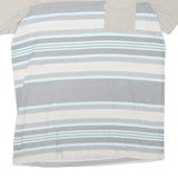 LEVI'S Mens Beige & Blue Stripe T-Shirt L Short Sleeve Crew Neck Casual Cotton