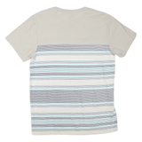 LEVI'S Mens Beige & Blue Stripe T-Shirt L Short Sleeve Crew Neck Casual Cotton