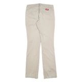 DICKIES Womens Slim Beige Cotton Blend Slim Straight Trousers W28 L30 Casual