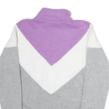 FILA Womens Purple & White Sweatshirt Crew Neck S Colourblock Half Zip Pullover