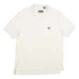 CHAPS Mens White Polo Shirt M Cotton Short Sleeve Plain Classic Fit Casual