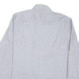 HUGO Mens Grey Blue Shirt L Cotton Blend Classic Fit Casual Office