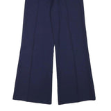 Womens Polyester Navy Relaxed Wide-Leg Trousers W26 L31 Zip Closure