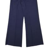 Womens Polyester Navy Relaxed Wide-Leg Trousers W26 L31 Zip Closure