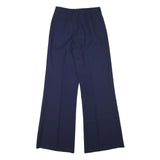 Womens Polyester Navy Relaxed Wide-Leg Trousers W26 L31 Zip Closure