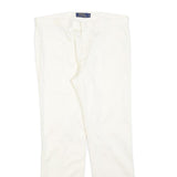 POLO RALPH LAUREN Womens Slim White Trousers W32 L28 Classic Zip Polyester Blend