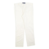 POLO RALPH LAUREN Womens Slim White Trousers W32 L28 Classic Zip Polyester Blend