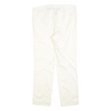 POLO RALPH LAUREN Womens Slim White Trousers W32 L28 Classic Zip Polyester Blend