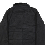 BARRAGE Womens Black Button Jacket M Polyester Blend Faux Fur Trim Winter