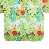 DR BEACH Mens Green Cotton Blend XL Tropical Print Shirt Short Sleeve Beachwear
