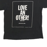 Womens Black Cotton Blend Graphic T-Shirt L Short Sleeve Crew Neck Love Positive