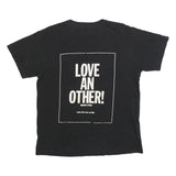Womens Black Cotton Blend Graphic T-Shirt L Short Sleeve Crew Neck Love Positive
