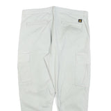 ZARA Mens Cotton Blend Slim Light Grey Trousers W36 L28 Cargo Pocket Zip Closure