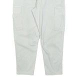 ZARA Mens Cotton Blend Slim Light Grey Trousers W36 L28 Cargo Pocket Zip Closure