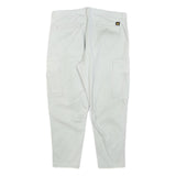 ZARA Mens Cotton Blend Slim Light Grey Trousers W36 L28 Cargo Pocket Zip Closure