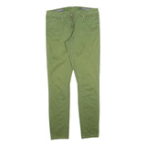 SILVIAN HEACH Womens Cotton Blend Green Slim Skinny Trousers W32 L32 Stylish Zip