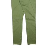 SILVIAN HEACH Womens Cotton Blend Green Slim Skinny Trousers W32 L32 Stylish Zip