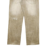 BANDYBUL Mens Jeans Beige Regular Straight Denim Light W35 L29 Cotton Blend Zip