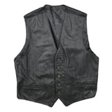 Mens Black Jacket Waistcoat M Polyester Blend Button Plain Stylish Classic