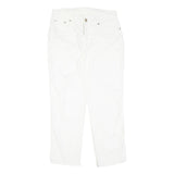 TRUSSARDI Womens White Regular Fit Straight Denim Jeans Cotton Blend Zip W30 L25