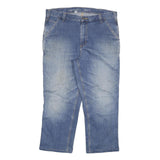 CARHARTT Mens Relaxed Fit Blue Denim Relaxed Jeans W36 L26 Workwear Zip Closure