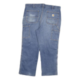 CARHARTT Mens Relaxed Fit Blue Denim Relaxed Jeans W36 L26 Workwear Zip Closure