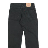 LEVI'S 752 Mens Black Regular Straight Denim W30 L27 Classic Cotton Zip Jeans