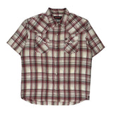 Quiksilver Checked Short Sleeve Shirt - XL Red Cotton