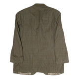 MACEYS Mens Brown Checked Classic Jacket XL Cotton Woven Button Closure