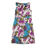 MONSOON Womens Black Blue & Purple Floral Day Cotton Blend Dress UK 14