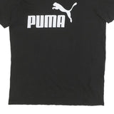 PUMA Mens Black Graphic T-Shirt S Short Sleeve Crew Neck Sport Casual