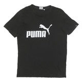 PUMA Mens Black Graphic T-Shirt S Short Sleeve Crew Neck Sport Casual