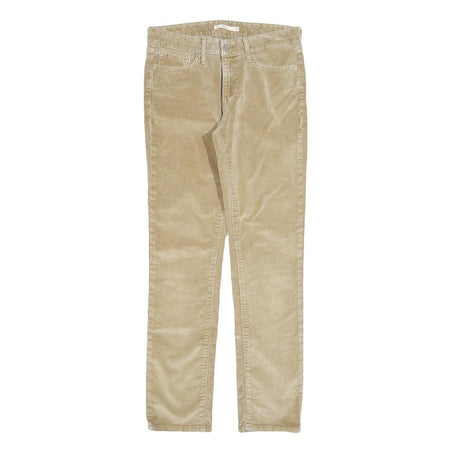 LEVI'S Womens Beige Slim Straight Cotton Trousers W29 L30 Slim Fit Zip Closure